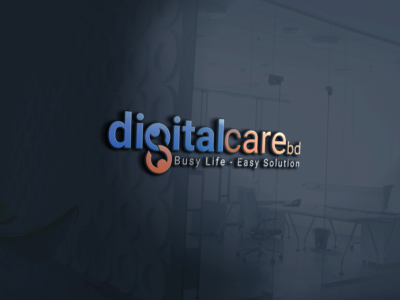3d glass window logo mockup